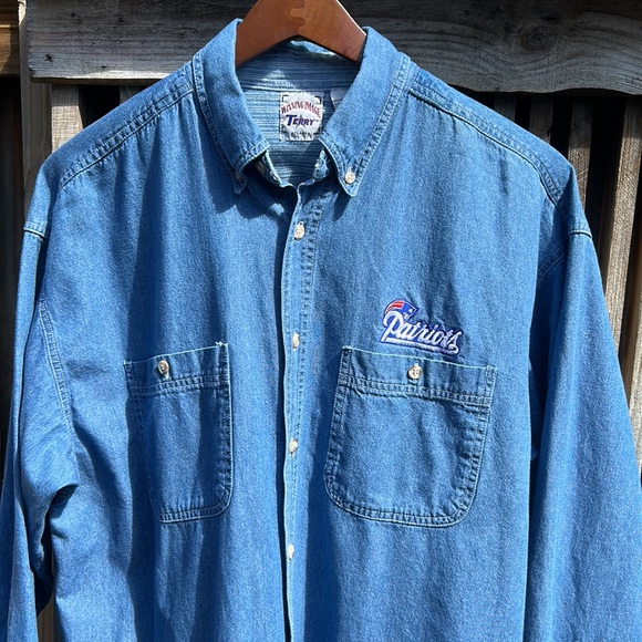 winning image by Terry Other - Men’s patriot denim to pocket button down denim shirt 100% cotton